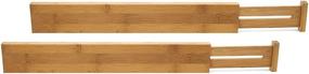 img 4 attached to 🗄️ Lipper International Bamboo Wood Drawer Dividers - Set of 2 Adjustable Kitchen Organizer Inserts