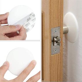 img 1 attached to 🔘 3-Piece Silicone Door Knob Wall Shield Set - Self-Adhesive, Large Round Style 3.15", White