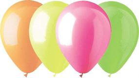 img 1 attached to Vibrant Assorted Neon Latex Balloons - 100 Count, 12-inch: DELIGHTBOX