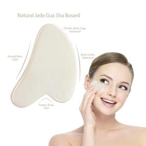 img 1 attached to 🌿 White Jade Roller and Gua Sha Set for Facial Massage – Beauty Tool for Relaxation, Blood Flow Stimulation, Wrinkle Reduction, and Muscle Relaxation