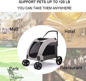 img 1 attached to Petbobi Large Pet Jogger Stroller: Breathable Animal Stroller with Storage Space and Easy Walk In/Out – Perfect for 2 Dogs, Travel up to 120 lbs