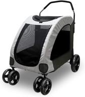 petbobi large pet jogger stroller: breathable animal stroller with storage space and easy walk in/out – perfect for 2 dogs, travel up to 120 lbs logo