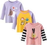 kumary toddler girls long sleeve t shirts - pack of 3 for ages 2-6 years logo