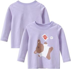 img 3 attached to Kumary Toddler Girls Long Sleeve T Shirts - Pack of 3 for Ages 2-6 Years