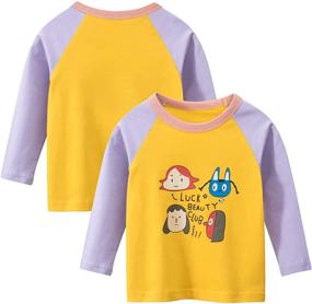 img 1 attached to Kumary Toddler Girls Long Sleeve T Shirts - Pack of 3 for Ages 2-6 Years