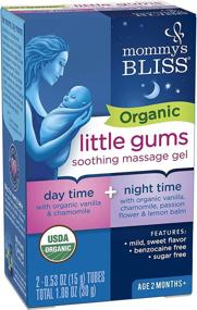 img 4 attached to 👶 Массажный гель Mommy's Bliss Organic Little Gums для нежного возраста днем и ночью - без сахара, мягкий и сладкий вкус - 2 тюбика (0,53 унции) - 1 шт.