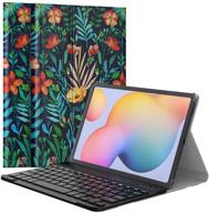 📱 moko keyboard case for galaxy tab s6 lite 2020: pu tablet cover with removable wireless keyboard – compatible with samsung galaxy tab s6 lite 10.4 2020 sm-p610/p615, jungle night logo