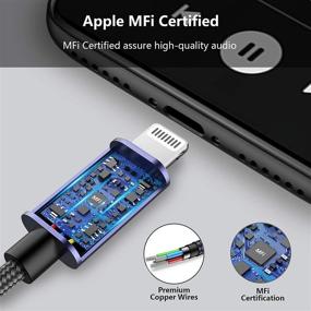 img 3 attached to 🔌 Сертифицированный MFi 6FT MOOU iPhone Aux кабель для автомобиля: переходник Lightning на 3,5 мм разъем для наушников Male Aux стерео аудио кабель, совместимый с iPhone 13/13 Pro Max/12/12Pro/12 Pro Max/11/11 Pro Max/X/XS/XR/8