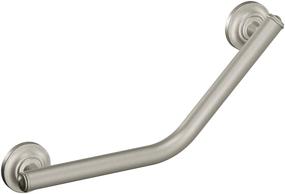 img 4 attached to Moen Home Care 16-Inch Angled Grab Bar RA8716D1GBN in Brushed Nickel