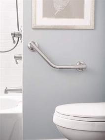 img 1 attached to Moen Home Care 16-Inch Angled Grab Bar RA8716D1GBN in Brushed Nickel