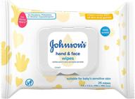 johnson's baby hand & face cleansing wipes: 95% germ & dirt remover, pre-moistened allergy-tested, paraben & alcohol-free, 25 ct logo