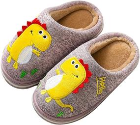 img 4 attached to 🦖 Dinosaur Non-Slip Boys' Shoes and Slippers - LÄTT LIV