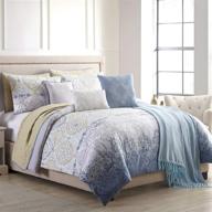 🌞 modern threads summer sun 10-piece comforter and coverlet set: king/california king, white/blue - stay cool and stylish in the sun logo