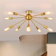 🌟 современный потолочный спутник-люстра типа semi flush mount: ylchytdzsw, 10-ти ламповая золотая латунная конструкция для стильных обеденных, кухонных, гостиных и спален логотип