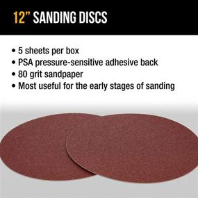 img 1 attached to 🪚 Dura-Gold Premium 12" Sanding Discs - 80 Grit (Box of 5) - Fast-Cutting Aluminum Oxide Abrasive for Drywall, Floors, Woodworking, Automotive, and Sanders