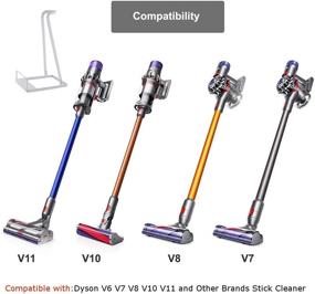 img 2 attached to 🔍 Floor Stand Organizer for Dyson V6 V7 V8 V10 Handheld and Canister Vacuums - Steel Support Rack for Lightweight Warehouse Storage (White)