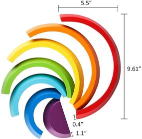 img 3 attached to 🌈 Coogam Wooden Rainbow Stacker Nesting Puzzle Blocks: Fun & Educational Toy Set for Kids - Shape Matching, Building & Learning Activities