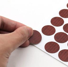 img 2 attached to VictorsHome Self-Adhesive Screw Hole Stickers PVC Cover Caps Dustproof For Wooden Furniture Cabinet 21Mm 2 Sheets/108 Pcs Red Walnut Textured