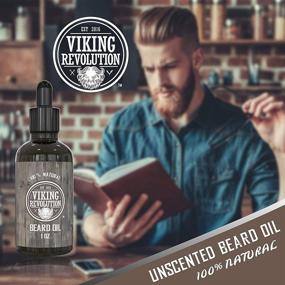 img 2 attached to Viking Revolution Beard Oil Conditioner - Unscented Argan & Jojoba Oils – Natural Softening, Smoothing & Strengthening Beard Growth – Beard and Mustache Grooming Treatment, 1 Pack