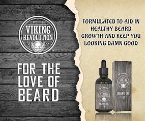 img 3 attached to Viking Revolution Beard Oil Conditioner - Unscented Argan & Jojoba Oils – Natural Softening, Smoothing & Strengthening Beard Growth – Beard and Mustache Grooming Treatment, 1 Pack