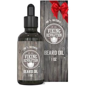 img 4 attached to Viking Revolution Beard Oil Conditioner - Unscented Argan & Jojoba Oils – Natural Softening, Smoothing & Strengthening Beard Growth – Beard and Mustache Grooming Treatment, 1 Pack