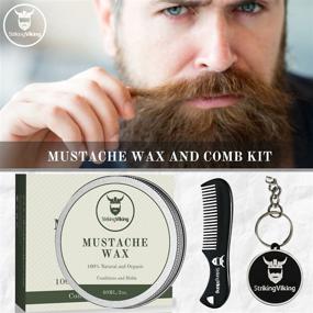 img 3 attached to 🧔 Striking Viking Medium to Strong Hold Mustache Wax and Comb Kit - All Natural Beeswax Moustache and Beard Styling with Vanilla Scent for Men (2 oz.)