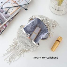 img 1 attached to 💎 Exquisite Lanpet Women Round Ball Crystal Evening Clutch Purse: Elevate Your Wedding Party Look with Tassel Handbags