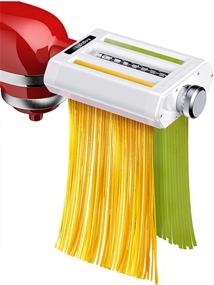 img 4 attached to Enhance Your Kitchenaid Stand Mixer with the FirstBuy 3 in 1 Stainless Steel Pasta 🍝 Maker Attachment: Roller, Cutter, and Thickness Adjustment for Perfect Spaghetti and Fettuccine - Includes Cleaning Brush