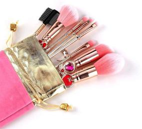 img 2 attached to Enhance Your Beauty with Sailor Moon Golden Magic Girl Makeup Brushes Set - 9 PCs Premium Synthetic Brushes for Flawless Makeup Application