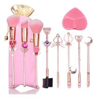 enhance your beauty with sailor moon golden magic girl makeup brushes set - 9 pcs premium synthetic brushes for flawless makeup application logo