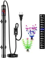 🐠 zeetoon 300w 500w aquarium heater with 2 artificial plants 1 stick-on thermometer, fully submersible titanium fish tank heater for saltwater/freshwater tanks 10-120 gallon логотип