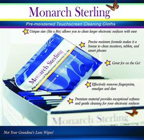 img 2 attached to Салфетки для чистки сенсорных экранов Monarch Sterling Large 5x8 - Деликатная и эффективная очистка для планшетов, телефонов, компьютерных мониторов, телевизионных экранов - 100 индивидуально упакованных электронных салфеток.