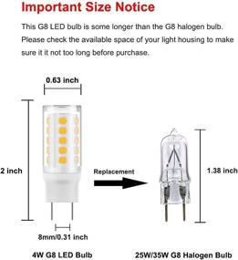 img 3 attached to 🔆 Energy-efficient Makergroup G8 LED Bulbs - Ideal 120V Halogen Replacements for Under Counter and Cabinet Lights - Warm White 2700K-3000K - 2-Pack