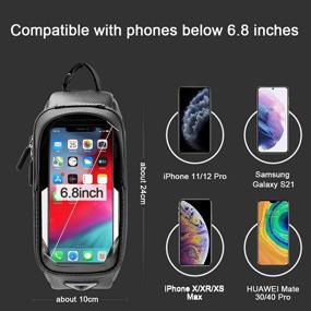 img 2 attached to Waterproof Bike Phone Mount Bag | ROCKBROS Front Frame Case for iPhone 11/12 Pro XR XS Max 7 8 Plus | Hard Shell Bicycle Phone Pouch | Compatible with Phones Below 6.8 inches