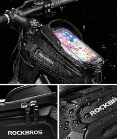 img 3 attached to Waterproof Bike Phone Mount Bag | ROCKBROS Front Frame Case for iPhone 11/12 Pro XR XS Max 7 8 Plus | Hard Shell Bicycle Phone Pouch | Compatible with Phones Below 6.8 inches