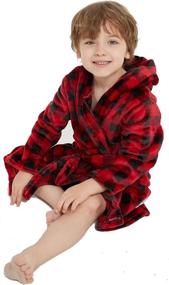 img 1 attached to Fleece Printed Hooded Bathrobes Toddler Boys' Clothing ~ Sleepwear & Robes