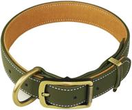 🐶 chede basic classic padded leather dog collars - hair clip-proof dog collar with alloy d-ring - suitable for small, medium, large, and extra large dogs logo