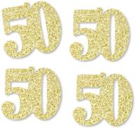 🎉 real gold glitter 50 - no mess cut-out numbers - 50th birthday party confetti - set of 24 logo