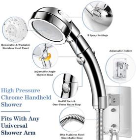 img 3 attached to 🚿 Enhance Your Shower Experience with SAYGOGO Handheld Shower Head Kit: High Pressure, 3 Spray Settings, On/Off Switch, Detachable Shower - (3-kit)