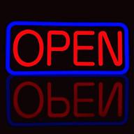 💡 boost your business visibility with brittech 21'' x 10'' ultra bright led neon open sign - remote controlled in vibrant blue/red логотип