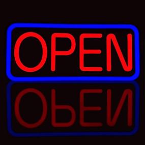 img 4 attached to 💡 Boost Your Business Visibility with BritTech 21'' X 10'' Ultra Bright LED Neon Open Sign - Remote Controlled in Vibrant Blue/Red