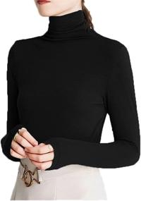 img 2 attached to Sunfaynis Womens Sleeve Turtleneck Baselayer Sports & Fitness