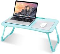 🔵 blue lap desk: foldable stand, tablet slot, ideal for working, watching movies & breakfast in bed | laptop tray for bed, writing & studying | lap standing desk for kids logo