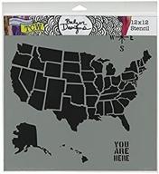 🗺️ crafters workshop template, 12x12-inch: detailed u.s. map design (tcw-410) logo