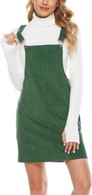 img 4 attached to 👗 Brown L Women's Corduroy Overalls Pinafore Jumpsuit - Yeokou Clothing