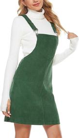 img 2 attached to 👗 Brown L Women's Corduroy Overalls Pinafore Jumpsuit - Yeokou Clothing
