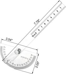 img 3 attached to Транспортир OIIKI из нержавеющей стали, регулируемый по дереву