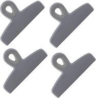 🔐 versatile cook with color set of 4 large heavy duty bag clips - 5" chip bag clips, perfect food clips for airtight storage of bread, snacks & more - grey логотип