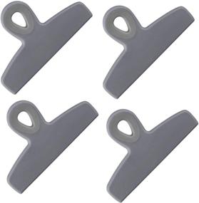 img 4 attached to 🔐 Versatile Cook with Color Set of 4 Large Heavy Duty Bag Clips - 5" Chip Bag Clips, Perfect Food Clips for Airtight Storage of Bread, Snacks & More - Grey