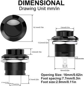 img 3 attached to 💡 DIYhz AC250V AC125V Momentary Button Industrial Electrical: Easy-to-install and High-quality Solution for Enhanced Control